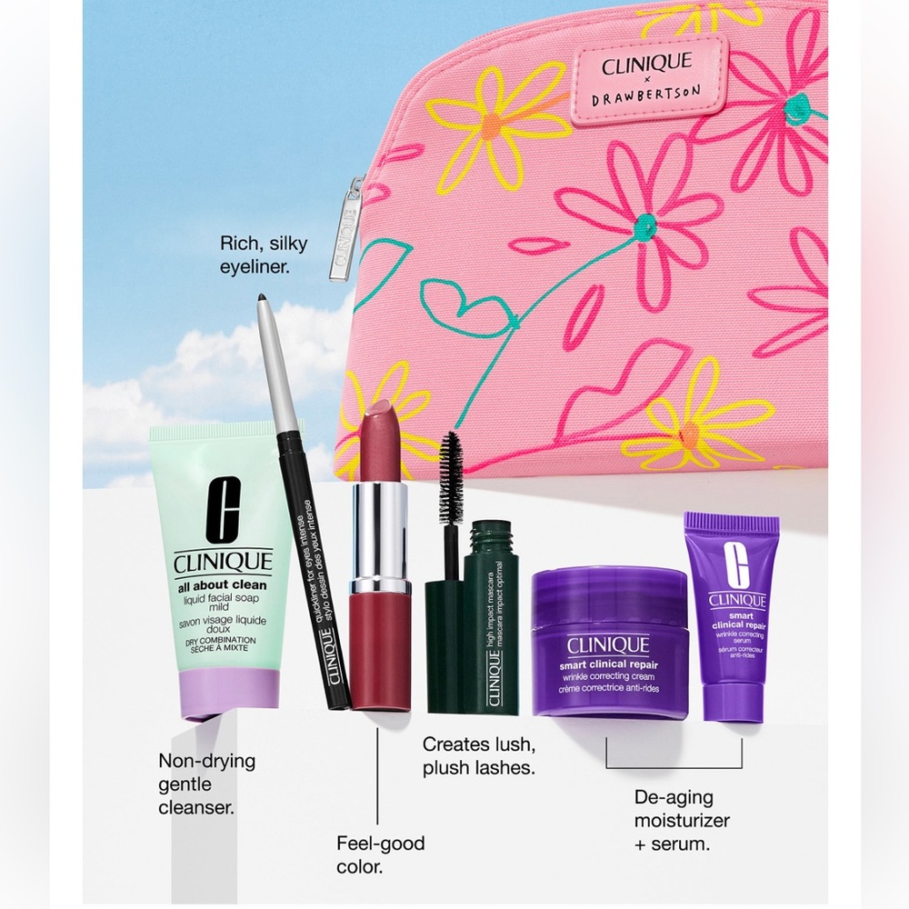 Clinique Makeup Set with Pink Floral Bag - Picture 3 of 5